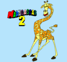 Dibujo Madagascar 2 Melman pintado por dieguii