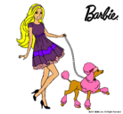 Dibujo Barbie paseando a su mascota pintado por camili