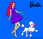 Dibujo Barbie paseando a su mascota pintado por Michellem