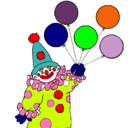 Dibujo Payaso con globos pintado por xHellex
