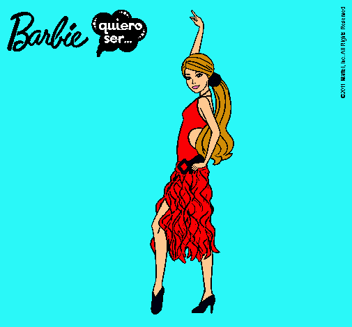 Dibujo Barbie flamenca pintado por AlbaRL
