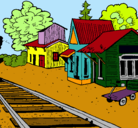 Dibujo Estación de tren pintado por ledyf5