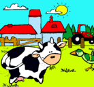Dibujo Vaca en la granja pintado por ADIOS