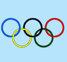 Dibujo Anillas de los juegos olimpícos pintado por minino