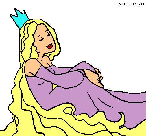 Dibujo Princesa relajada pintado por areymimarchena