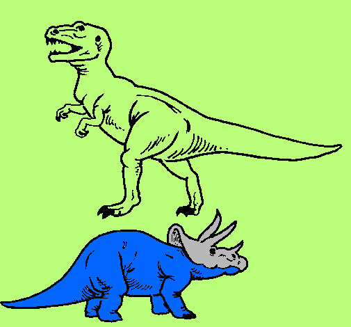 Triceratops y tiranosaurios rex