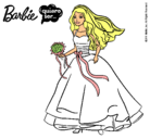Dibujo Barbie vestida de novia pintado por cielogpe