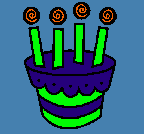 Dibujo Tarta con velas pintado por Undertako