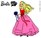 Dibujo Barbie vestida de novia pintado por samanta