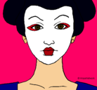 Dibujo Cara de geisha pintado por mAArR