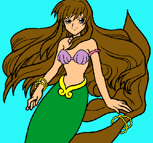 Dibujo Sirena pintado por montsita