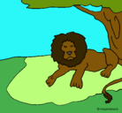 Dibujo Rey león pintado por Glu-Glu