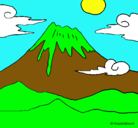 Dibujo Monte Fuji pintado por niya