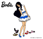 Dibujo Barbie y su colección de zapatos pintado por bachatera