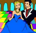 Dibujo Princesa y príncipe en el baile pintado por lisbette