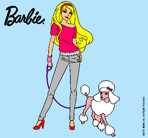Dibujo Barbie con look moderno pintado por sabinadele