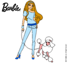 Dibujo Barbie con look moderno pintado por jadilla
