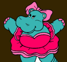 Dibujo Hipopótama con lazo pintado por marceliiitha