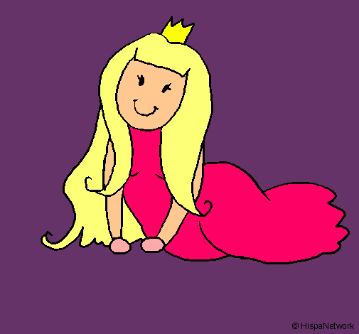 Dibujo Princesa contenta pintado por andrea2323