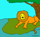 Dibujo Rey león pintado por leonsote