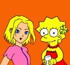 Dibujo Sakura y Lisa pintado por Natica 