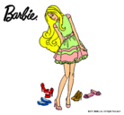 Dibujo Barbie y su colección de zapatos pintado por jadilla