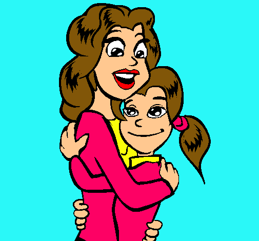 Dibujo Madre e hija abrazadas pintado por andrea2323