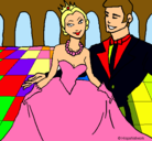 Dibujo Princesa y príncipe en el baile pintado por yoliderma