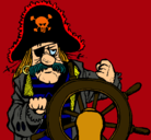 Dibujo Capitán pirata pintado por tomiXD