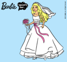 Dibujo Barbie vestida de novia pintado por BarbieS