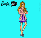 Dibujo Barbie con un gatito pintado por jadilla