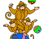 Dibujo Monos haciendo malabares pintado por  caramelito