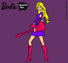 Dibujo Barbie la rockera pintado por antonela