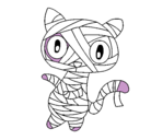 Dibujo Gato garabato momia pintado por adios