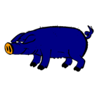 Dibujo Cerdo con pezuñas negras pintado por GU87