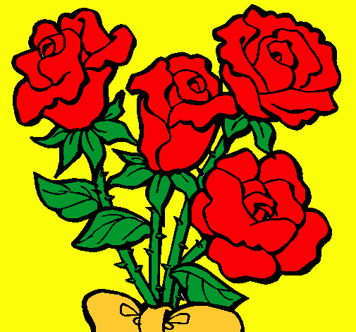 Dibujo Ramo de rosas pintado por MISA
