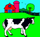Dibujo Vaca pasturando pintado por arno