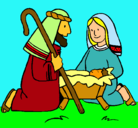 Dibujo Adoran al niño Jesús pintado por dersa