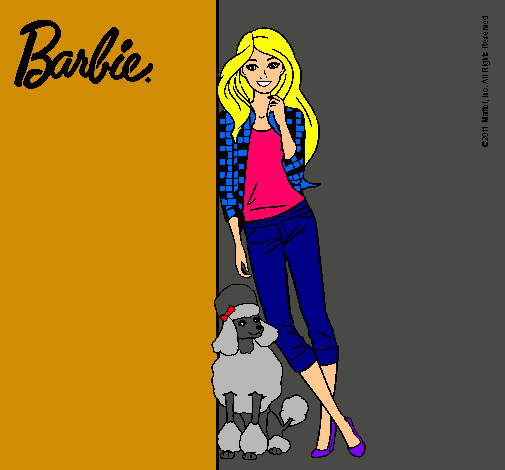 Barbie con cazadora de cuadros