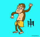 Dibujo Mono  pintado por momita