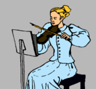 Dibujo Dama violinista pintado por sabatino