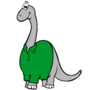 Dibujo Diplodocus con camisa pintado por hestikimolok