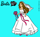 Dibujo Barbie vestida de novia pintado por sirenia179