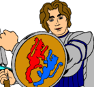 Dibujo Caballero con escudo de león pintado por JHOSUE