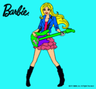 Dibujo Barbie guitarrista pintado por irenitas