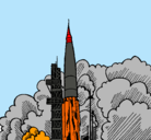 Dibujo Lanzamiento cohete pintado por aldo