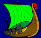 Dibujo Barco vikingo pintado por george