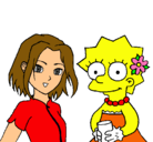 Dibujo Sakura y Lisa pintado por vaiolet