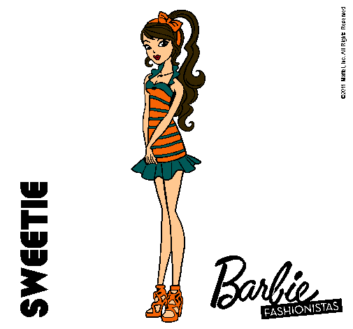 Dibujo Barbie Fashionista 6 pintado por dani