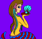 Dibujo Sirena y perla pintado por lurdes22
